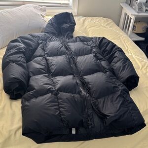 Men's Hooded Black Puffer Jacket - Insulated Winter Coat